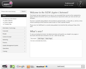 Aspire-i: Website Graphic Design - Intranet Site