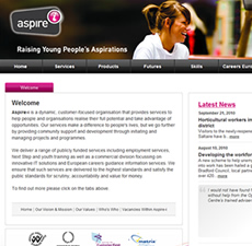 Aspire-i - Bradford (West Yorkshire) Website Graphic Design - First Website Design