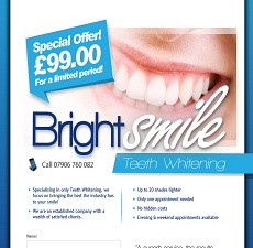 Bright Smile Tooth Whitening - Rotherham (South Yorkshire) Website Graphic Design