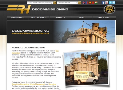 Rotherham Website Design - Ron Hull Decommissioning Zooble Website Design - Ron Hull Decommissioning Website